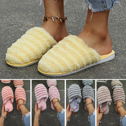 Slippers for Women Indoor Fur Fuzzy Slippers Memory Foam House Shoes Plush Slip on Fleece Outdoor Fluffy Home Slippers